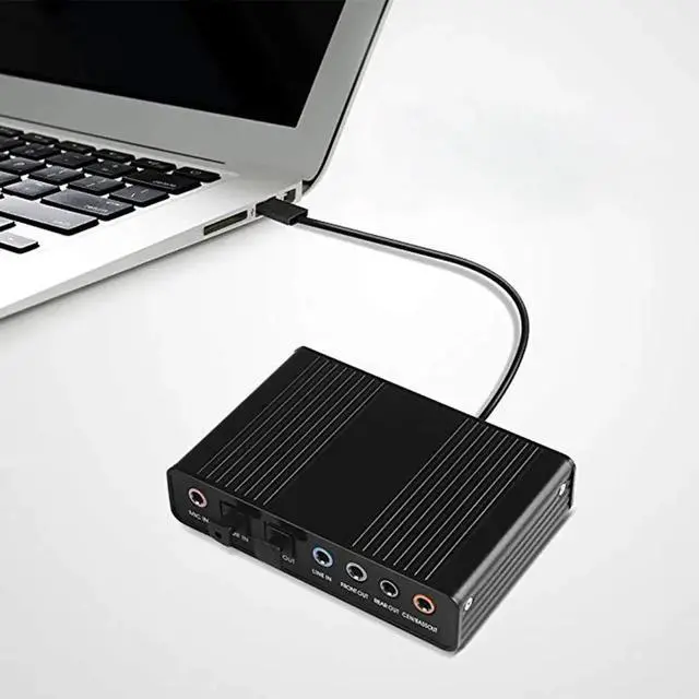 Alt view image 9 of 10 - 6 Channel External Sound Card USB 2.0 External 5.1 Surround Sound Optical S/PDIF Audio Sound Card Adapter For PC Laptop