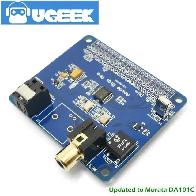 Alt view image 7 of 10 - AOIDE HIFI Digi Pro Digital Sound Card for Raspberry Pi 4B/3B+/3B/2B|Two Oscillators|I2S SPDIF Optical Fiber|44.1&48kHz|