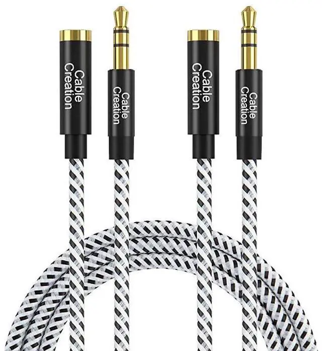 Main image of 35mm Headphone Extension Cable 35mm Male to Female Stereo Audio Extension Cable Adapter with Gold Plated Connector 2Pack 6 Feet