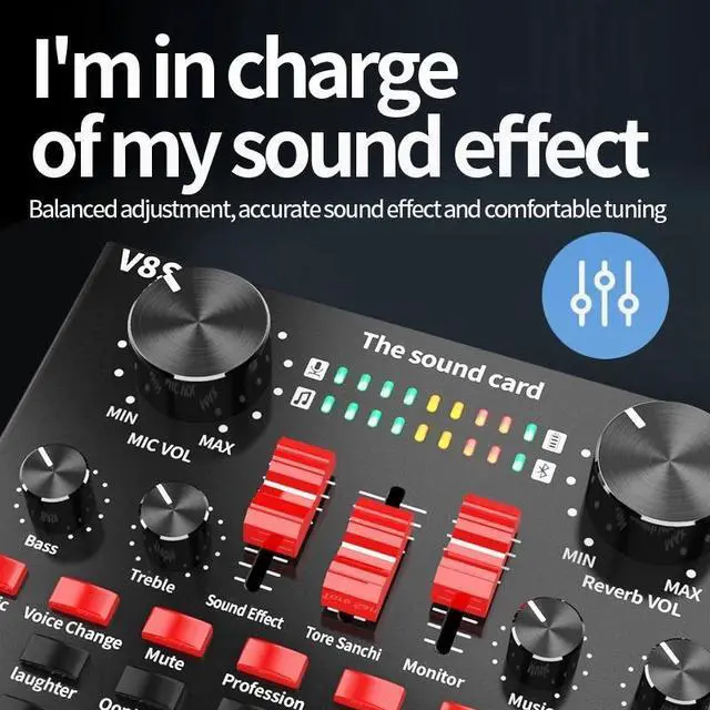 Alt view image 8 of 10 - Sound Card Voice Changer o DJ Mixer for Phone Computer Game iPad Karaoke Broadcast Recording Mic Sound Card Set