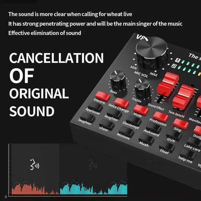 Alt view image 9 of 10 - Sound Card Voice Changer o DJ Mixer for Phone Computer Game iPad Karaoke Broadcast Recording Mic Sound Card Set