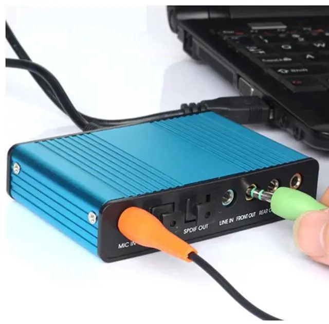 Alt view image 6 of 10 - Sound Card 6 Channel 5.1 / 7.1 Surround Optical External Audio Card Converter CM6206 Chipset for Laptop Desktop