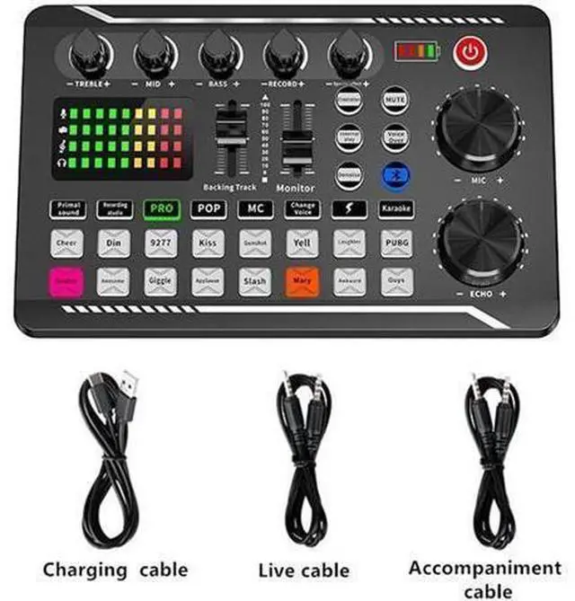 Alt view image 9 of 14 - Soundboard,Sound Effects Board,Sound Board,Sound Mixer Board,Bluetooth-Compatible Sound Card with Multiple Sound Effects & LED Light,Sound Board for Streaming for Phone,Computer,Live Streaming