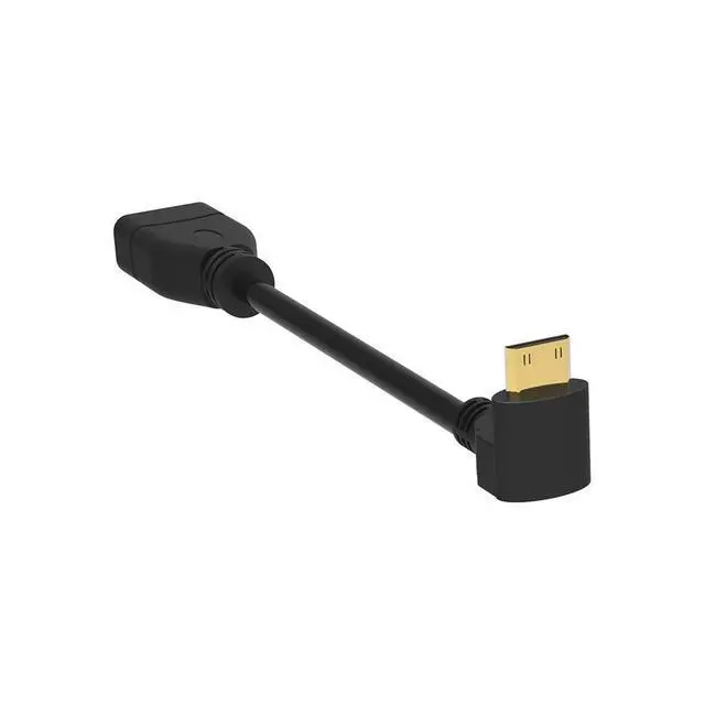 Alt view image 9 of 10 - Right-angle 90 Degree Mini Male to Female -compatibe Converter Adapter Cable Converter Adapter HDTV Connector