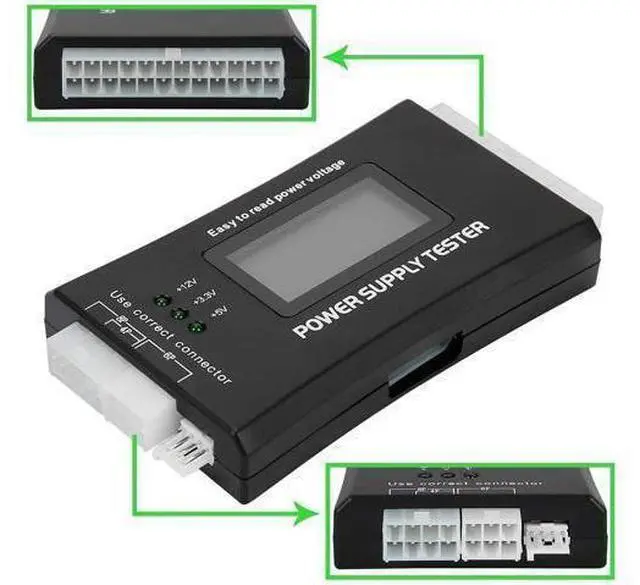 Alt view image 11 of 12 - JacobsParts 20+4 Pin LCD Power Supply Tester for ATX, ITX, BTX, PCI-E, SATA, HDD
