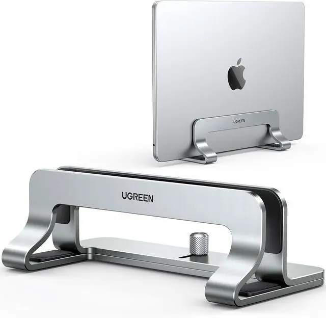 Alt view image 8 of 14 - UGREEN Vertical Laptop Stand Dock Aluminum Compatible with MacBook Pro, MacBook Air Laptop Holder for Desk Vertical Adjustable for Up to 17.3 Inch Gaming Laptop, Silver Gray
