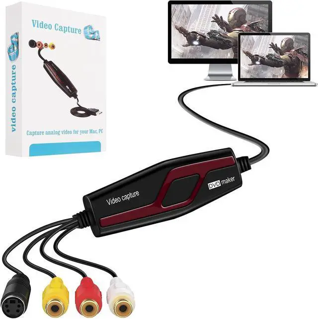 Alt view image 7 of 12 - DIGITNOW USB 2.0 Video Capture Card Device Converter Easy to Use Capture Edit and Save Analog Video to Digital Files for Your Mac OS X or Windows 7 8 10 PC One Touch VHS VCR TV to DVD