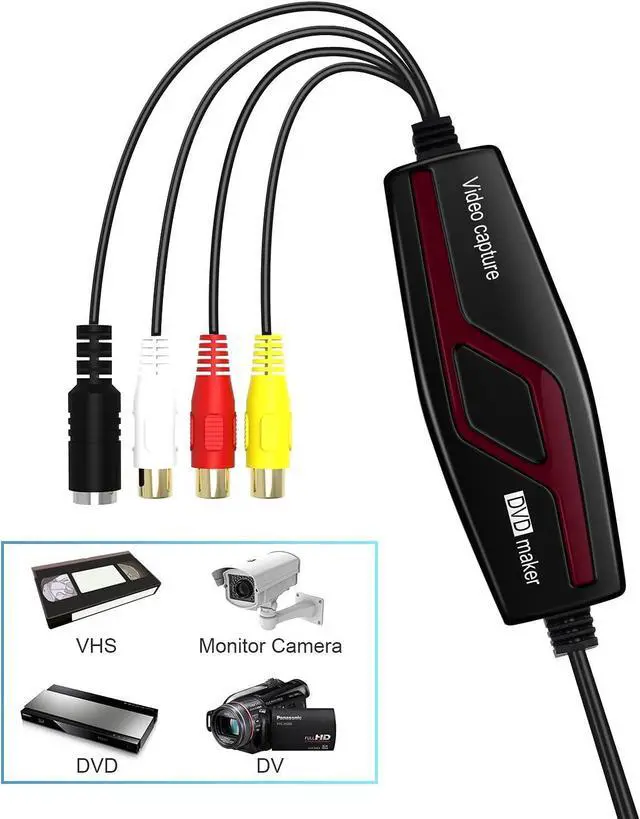 Alt view image 9 of 12 - DIGITNOW USB 2.0 Video Capture Card Device Converter Easy to Use Capture Edit and Save Analog Video to Digital Files for Your Mac OS X or Windows 7 8 10 PC One Touch VHS VCR TV to DVD