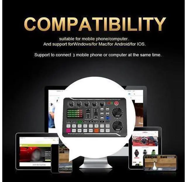 Alt view image 12 of 14 - Soundboard,Sound Effects Board,Sound Board,Sound Mixer Board,Bluetooth-Compatible Sound Card with Multiple Sound Effects & LED Light,Sound Board for Streaming for Phone,Computer,Live Streaming