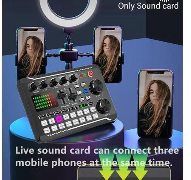 Alt view image 13 of 14 - Soundboard,Sound Effects Board,Sound Board,Sound Mixer Board,Bluetooth-Compatible Sound Card with Multiple Sound Effects & LED Light,Sound Board for Streaming for Phone,Computer,Live Streaming