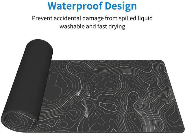 Alt view image 11 of 14 - Topographic Contour Gaming Mouse Pad Large XL Long Extended Pads Big Mousepad Keyboard Mouse Mat Desk Pad Home Office Decor Accessories for Computer Pc Laptop