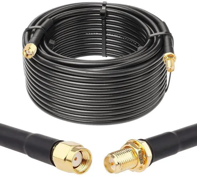 Alt view image 6 of 10 - 50ft RP-SMA Male to RP-SMA Female Coax Cable, XRDS -RF RG58 RP-SMA WiFi Antenna Extension Coax Cable for WiFi LAN Router Wireless Network Card Adapte