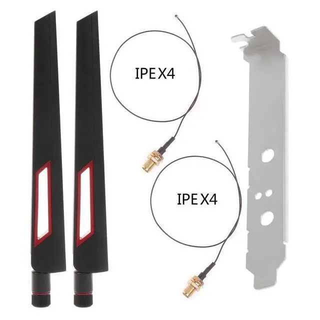 Alt view image 8 of 12 - 2x10Dbi Dual Band 2.4G/5GHz M.2 IPEX MHF4 20cm Cable to RP-SMA Pigtail Antenna Set For AX210 AX200 9260 NGFF WiFi