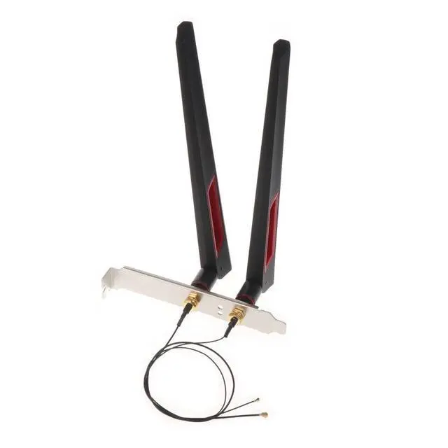 Alt view image 9 of 12 - 2x10Dbi Dual Band 2.4G/5GHz M.2 IPEX MHF4 20cm Cable to RP-SMA Pigtail Antenna Set For AX210 AX200 9260 NGFF WiFi