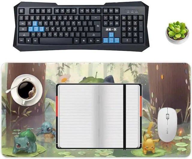 Alt view image 11 of 14 - Extended Gaming Anime Mouse pad Large Gaming Mousepad Desk Mat Waterproof Anti-Dirty Non Slip Stitched Edges Keyboard Mat Perfect for Video Games 60x30cm 24x12 inch Multi 23.6x11.8 inch