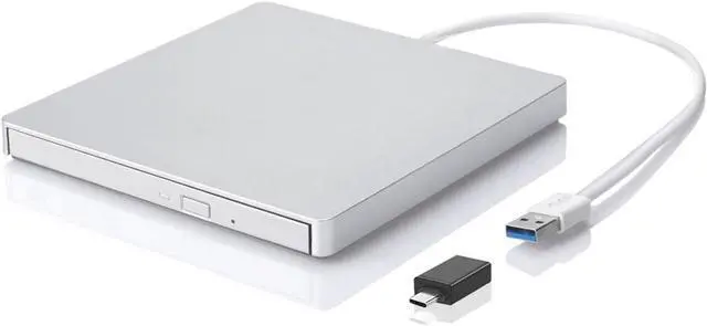 Alt view image 8 of 14 - External CD/DVD Drive for Mac, CD Burner USB 3.0 Portable CD-ROM DVD+/-RW Disc Player Burner Reader Writer Optical Drive for Apple Mac MacBook Pro/Air, Windows 11/10 Laptop PC, Silver