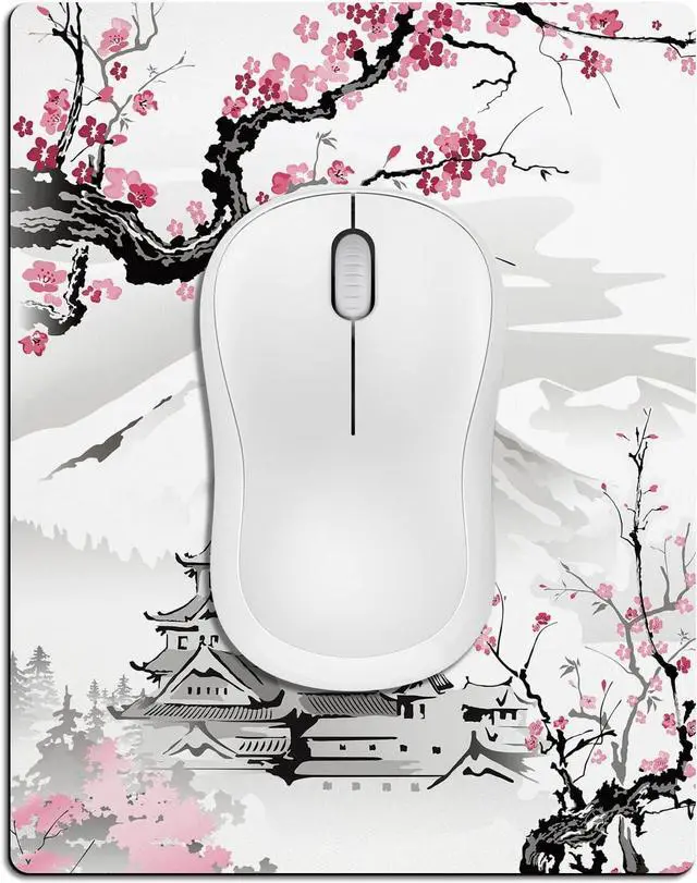 Alt view image 8 of 14 - Small Mouse Pad Cute Mini Mouse Pads for Wireless Mouse and Laptop Travel Mousepads with Designs - Japanese Cherry Blossom/Sakura Portable Mousepad with Non-slip Rubber Base - 5.5 x 7 Inch
