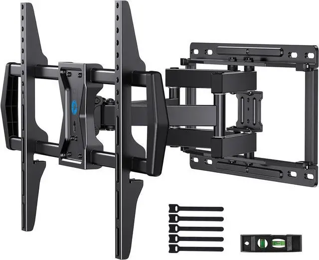 Alt view image 8 of 14 - Pipishell Full Motion TV Wall Mount for Most 37-75 inch TVs up to 100 lbs, Wall Mount Bracket with Dual Articulating Arms, Swivel, Tilt, Max VESA 600x400mm, TV Mount Fits 12/16 Wood Studs, PILF6