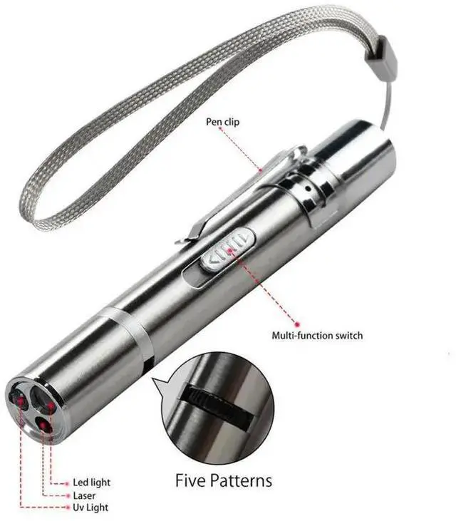Alt view image 9 of 10 - 3 in 1 Laser Pointer Cat Pet Child Toys USB Rechargeable UV Torch Flashlight Mini Pet Training Dog Cat Pointer Teasing Pen