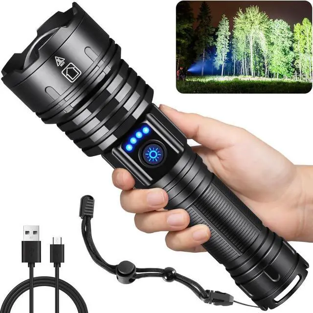 Main image of Flashlights High Lumens Rechargeable 990000LM Super Bright Flashlight Adjustable Tactical Flashlight 5Mode Flash Light High Powered Waterproof LED Flashlight for Camping Hiking Home Emergencies