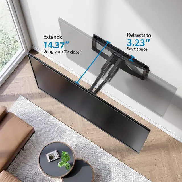 Alt view image 14 of 14 - Pipishell Full Motion TV Wall Mount for Most 37-75 inch TVs up to 100 lbs, Wall Mount Bracket with Dual Articulating Arms, Swivel, Tilt, Max VESA 600x400mm, TV Mount Fits 12/16 Wood Studs, PILF6