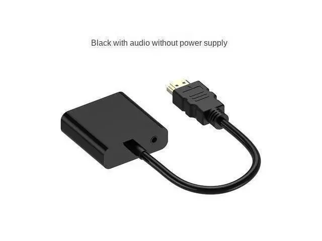 Alt view image 2 of 2 - HDMI-compatible To VGA Switch Adapter Audio Power Supply HD 1080P for Laptop PC Monitor TV Projector Cable Converter(black (with audio))