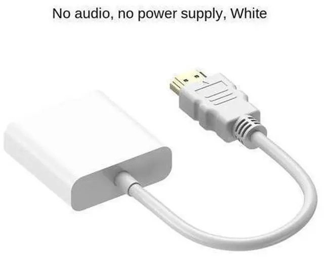 Alt view image 2 of 2 - HDMI-compatible To VGA Switch Adapter Audio Power Supply HD 1080P for Laptop PC Monitor TV Projector Cable Converter(White)