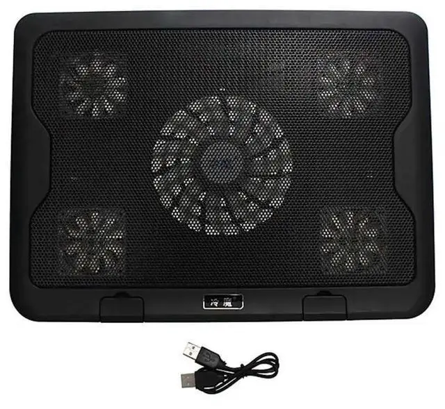 Alt view image 10 of 10 - Laptop Cooler 2 USB Ports And 5 Cooling Fans LED USB Laptop Cooling Pad Notebook Stand for Laptop PC 7-17inch