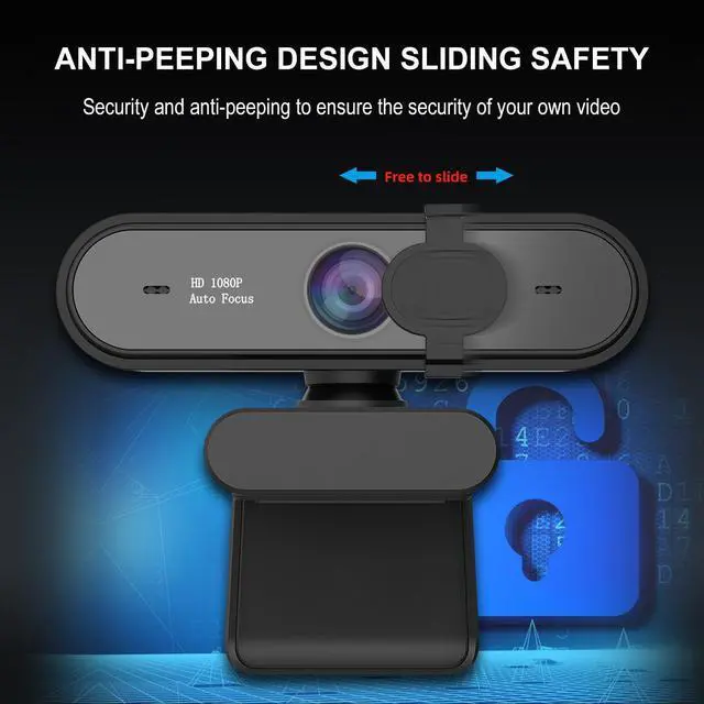Alt view image 10 of 14 - Web Camera Full HD 1080P/30FPS Webcam Live Streaming Camera with Noise Reduction Microphone,Autofocus & Privacy Cover,Highest Resolution 1920X1080,95-Degree FOV,2MP Camera for Zoom/Skype/Teams,Confere