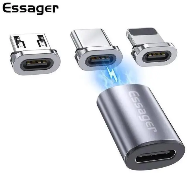 Alt view image 6 of 10 - USB Type C Magnetic Adapter For iPhone USB C Female To Micro USB Male Magnet IOS Male Type-C Cable Converter
