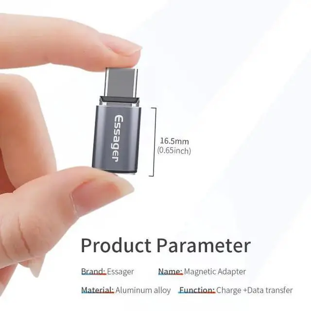 Alt view image 9 of 10 - USB Type C Magnetic Adapter For iPhone USB C Female To Micro USB Male Magnet IOS Male Type-C Cable Converter