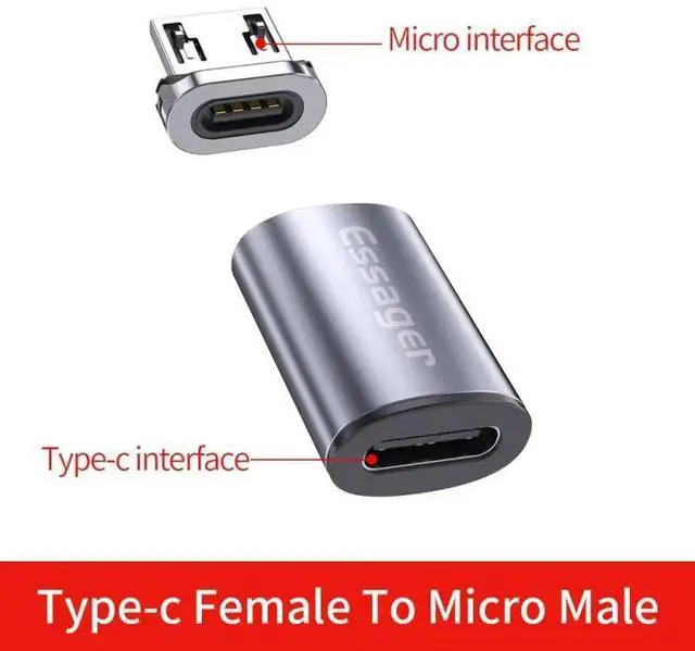 Alt view image 7 of 10 - USB Type C Magnetic Adapter For iPhone USB C Female To Micro USB Male Magnet IOS Male Type-C Cable Converter