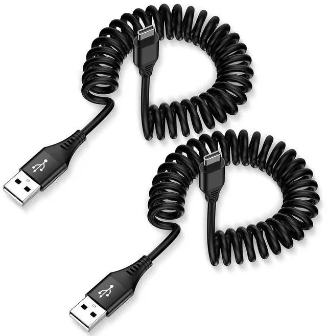 Alt view image 8 of 14 - Android Auto Charger Type C Coiled USB C Cable for Car Samsung Charger Fast Charging Cord 6FT 2Pack for Samsung Galaxy A14 5G A54 S23 S22 S21 S20 S10 S9 S8 A53 A23 A13 A03S A32 Z Flip 5 4 Z Fold 5 4