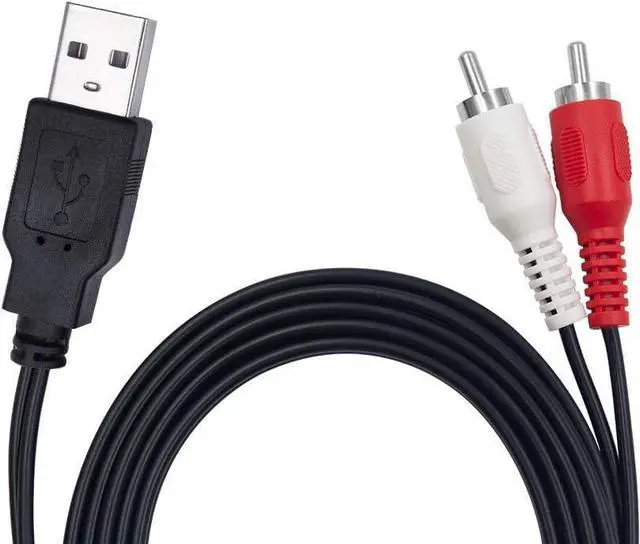 Alt view image 9 of 12 - RCA to USB Cable USB to RCA Cable USB 2.0 Male to 2 RCA Male Video AV A/V Converter Camcorder Audio Capture Card Splitter Adapter Cable for TV/Mac/PC (5 Ft/1.5m)