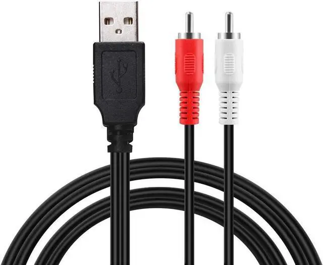 Alt view image 7 of 12 - RCA to USB Cable USB to RCA Cable USB 2.0 Male to 2 RCA Male Video AV A/V Converter Camcorder Audio Capture Card Splitter Adapter Cable for TV/Mac/PC (5 Ft/1.5m)
