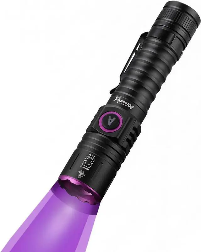 Alt view image 8 of 14 - ALONEFIRE SV87 365nm UV Flashlight Zoom 5W Type C USB Rechargeable Black Light Money Detector for Resin Curing, Pet Urine Detection, Scorpion, Fishing, Minerals, Leaks, Cure Glue with Battery
