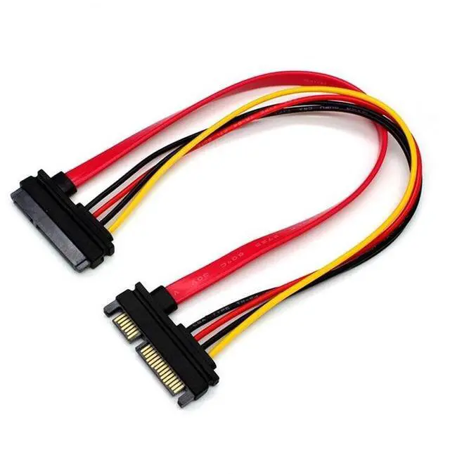 Alt view image 8 of 14 - 22Pin SATA Cable Male to Female 7+15 Pin Serial ATA SATA Data Power Combo Extension Cable Connector Conterver