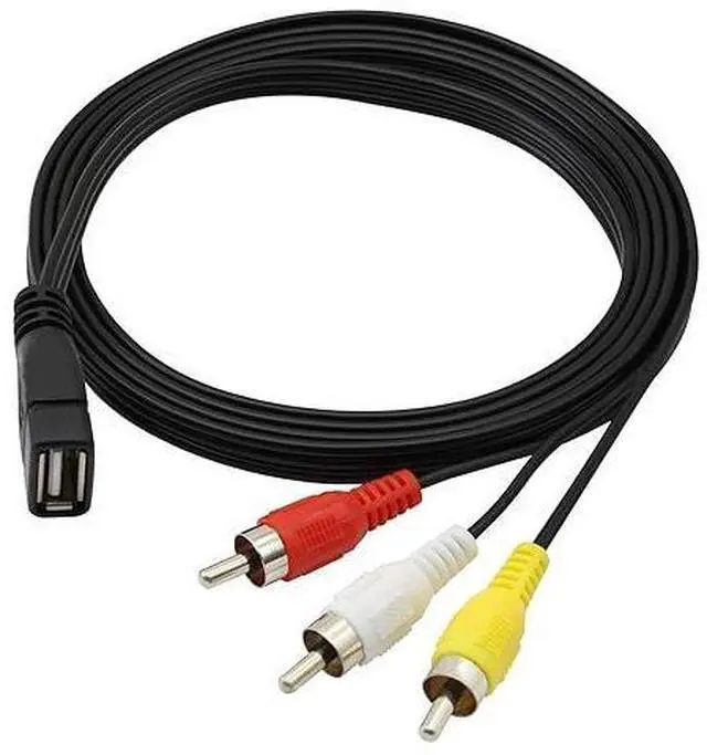 Alt view image 7 of 10 - USB to RCA Cable,USB A 2.0 Female to 3 RCA Male Jack Splitter Audio Video AV Composite Adapter Cable for TV/PC -5FT (USB 2.0 Female to RCA Male)