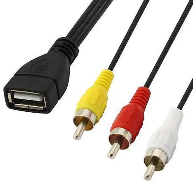 Alt view image 10 of 10 - USB to RCA Cable,USB A 2.0 Female to 3 RCA Male Jack Splitter Audio Video AV Composite Adapter Cable for TV/PC -5FT (USB 2.0 Female to RCA Male)