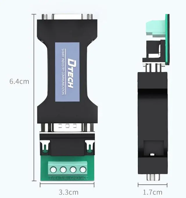 Alt view image 8 of 12 - DTECH DT-9000 Passive Bidirectional RS232 To RS485 Serial Communication Protocol Module Converter