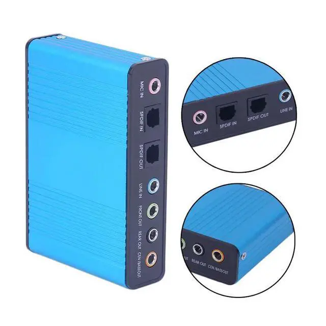 Alt view image 4 of 7 - USB 6 Channel 5.1 / 7.1 Surround Sound Card PC Laptop Desktop Tablet Audio Optical Adapter Card Converter