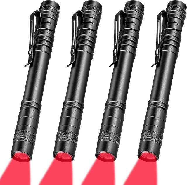 Alt view image 7 of 12 - Tuanse 4 Pcs Red Light Flashlight Red LED Flashlight Pen Light Bright Torch for Night Astronomy Aviation Observation Turtle Safe Beach