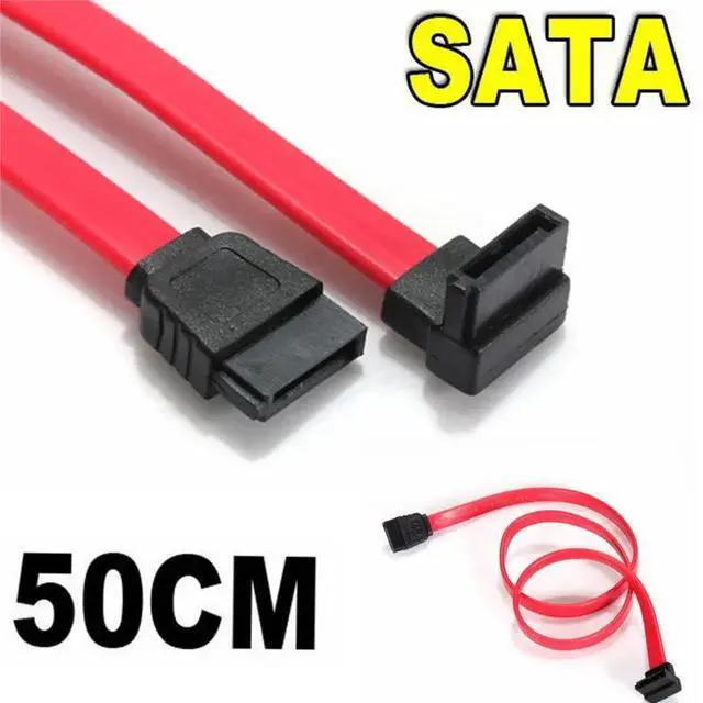 Alt view image 6 of 10 - Quality 2PCS 50cm 7 Pin SATA Right Angle to Straight DATA Hard Disk Drive HD Cable Connector 1.5Gbps