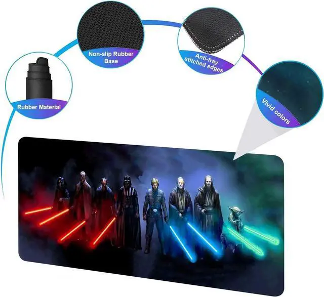 Alt view image 9 of 14 - Extra Large Gaming Mouse Pad Custom Mousepad with Non-Slip Rubber Base Stitched Edges Mouse Mat Washable Desk Pad Portable Computer Keyboard & Mice Combo Pads 31.5x15.7 Inch