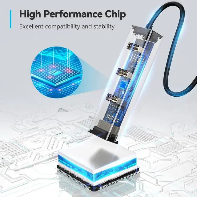 Alt view image 12 of 14 - USB to Ethernet Adapter USB C to Ethernet Aluminum 3 Port USB 3.0 Hub with RJ45 10/100/1000 Gigabit Ethernet Adapter Converter LAN Wired USB Network Adapter with USB C for Laptop