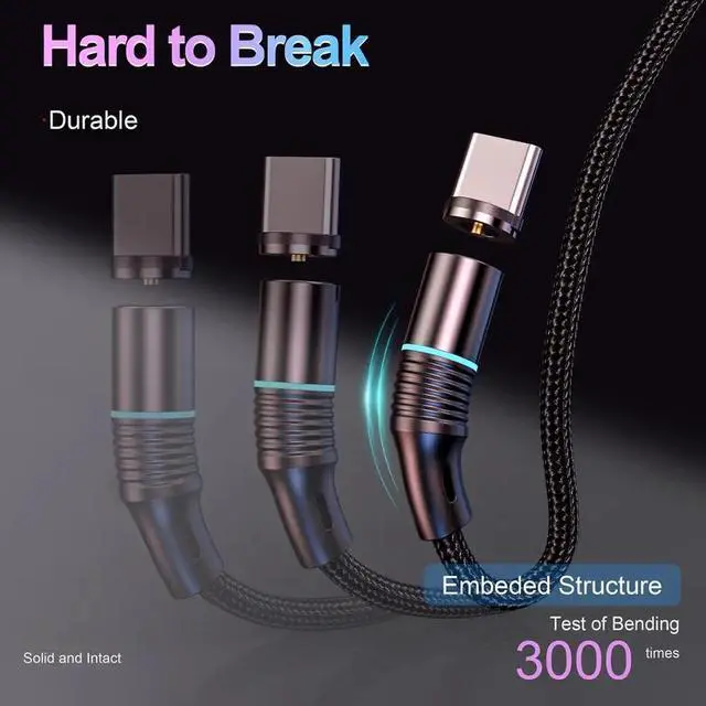 Alt view image 7 of 10 - Magnetic USB Cable 1m/2m /3m Fast Charging USB Type C Cable Magnet Charger Charge Micro USB Cable Mole Phone Cable