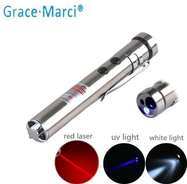 Alt view image 6 of 10 - 3-in-1LED Pen Flashlight Laser Pointer Flashlight Mini LED Pen Light Waterproof Design Penlight Hanging With Metal Clip