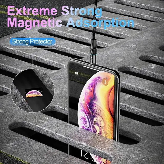 Alt view image 9 of 10 - Magnetic USB Cable 1m/2m /3m Fast Charging USB Type C Cable Magnet Charger Charge Micro USB Cable Mole Phone Cable