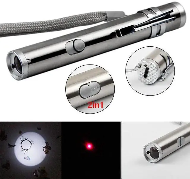 Alt view image 8 of 12 - Self Defense 3in1 / 2in1 Mini USB Rechargeable LED Laser UV Torch Pocket Pen LED Flashlight Camping Lanterna