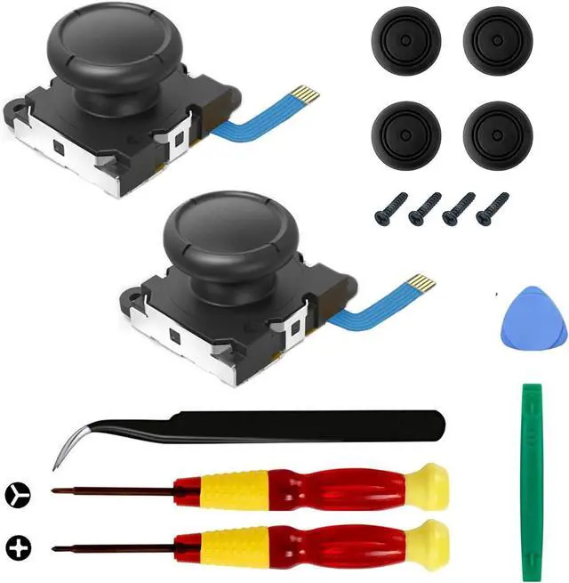 Alt view image 8 of 14 - 2-Pack Replacement Joystick Analog Thumb Stick Repair Kit for Nintendo Switch/Switch OLED Model/Switch Lite Joy-Con Controller - Drift Fix Tools Y1.5 / +1.5 Screwdriver/Pry Tools